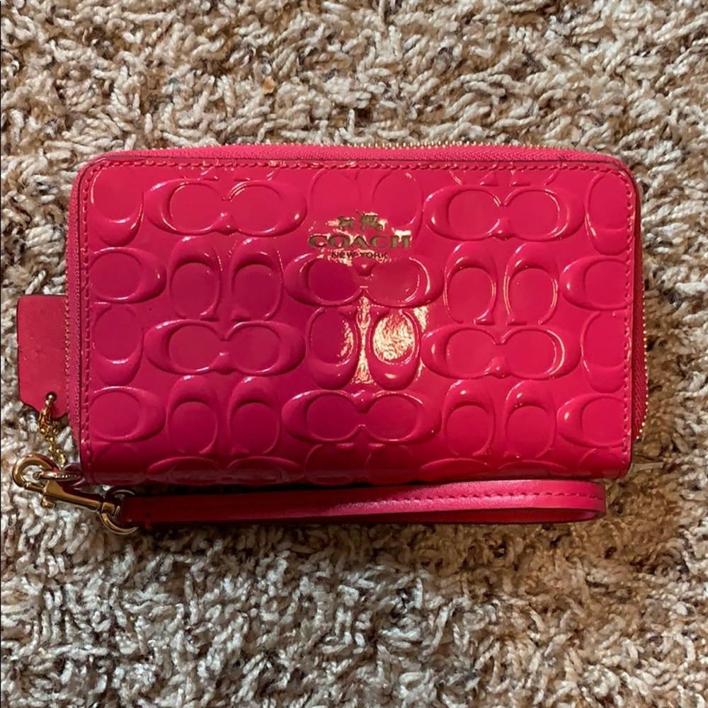 Pink Coach Wristlet Wallet